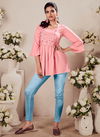 Light Pink Colour Vardan Batak 1 Fancy Ethnic Wear Rayon Designer Stylist Top Collection 2075